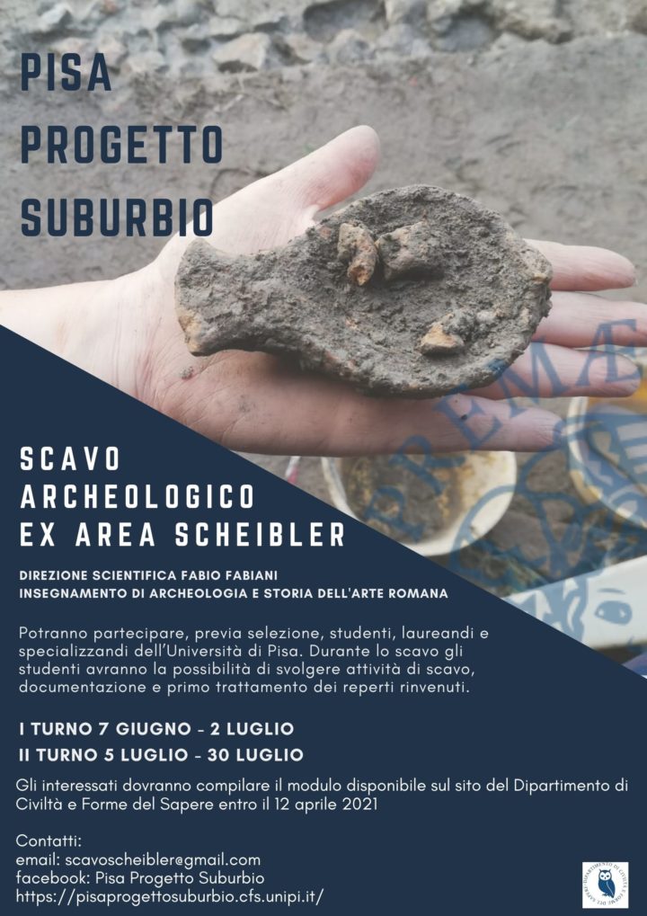 Pisa Progetto Suburbio – Aperta la call per la campagna di scavo 2021 presso l’ex-Area Scheibler a Pisa