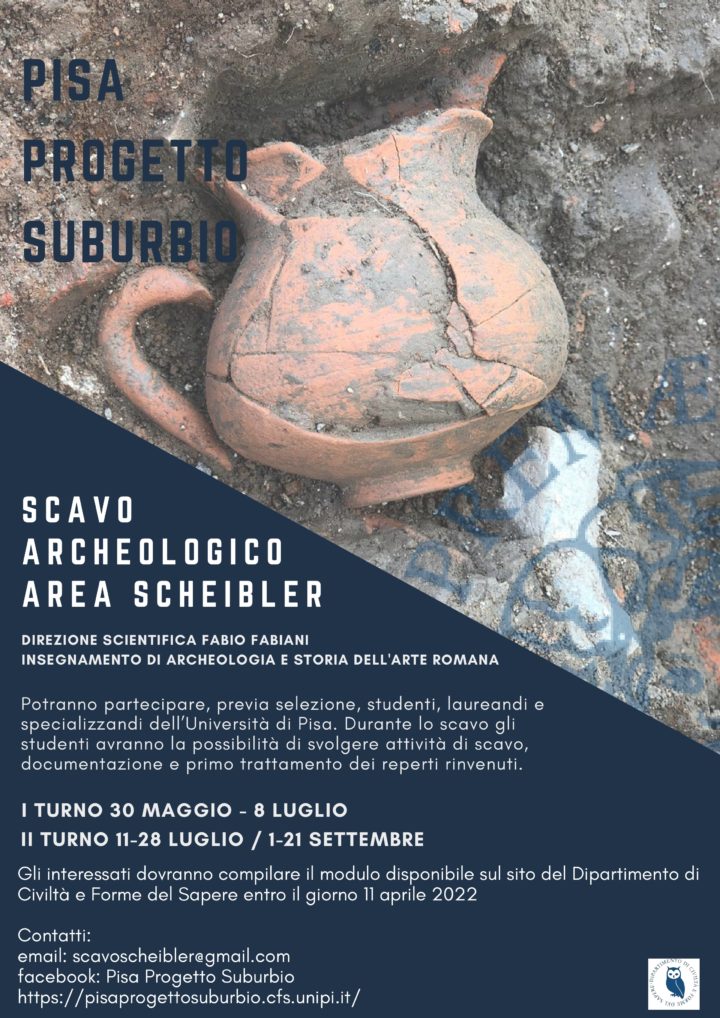Aperta la call per la campagna di scavo 2022 presso l’Area Scheibler a Pisa