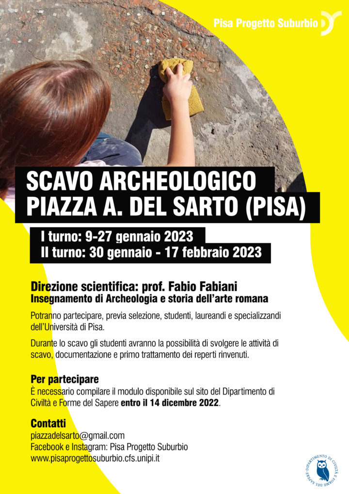 Aperta la call per la campagna di scavo 2023 in Piazza Andrea del Sarto